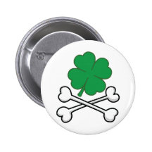 Clovers and Crossbones Button