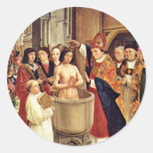 Clovis' Baptism By Meister Des Heiligen Ägidius (B Round Stickers