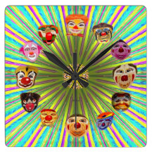 clown à l'heure horloge
