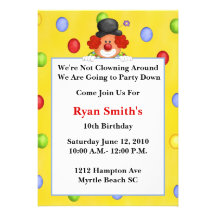 Clown Birthday Invitation