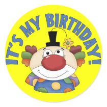 Clown Birthday Stickers