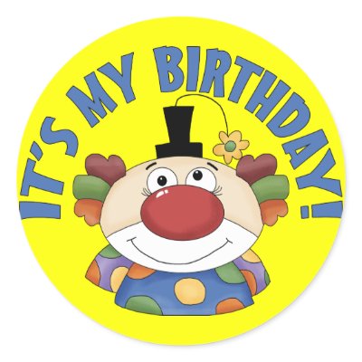 Clown Birthday Stickers by birthday_party