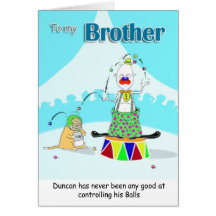 clown, brother fathers day cards