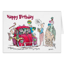 Clown Car Birthday Card cards