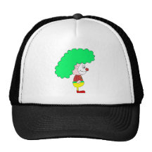 Clown Cartoon. Yellow, red and green. Mesh Hats