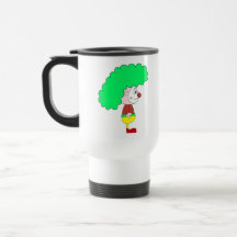 Clown Cartoon. Yellow, red and green. Mugs