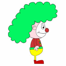 Clown Cartoon. Yellow, red and green. Photo Cutout