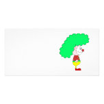Clown Cartoon. Yellow, red and green. Personalized Photo Card