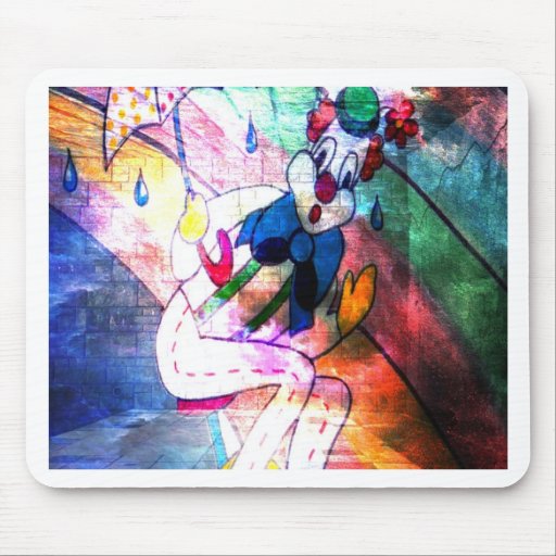CLOWN CAUGHT IN RAIN.jpg Mouse Pads