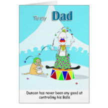 clown, Dad fathers day Greeting Card