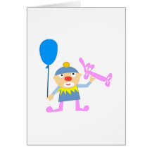 Clown de cirque avec le ballon cartes de vœux