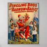 Clown de cirque vintage de KRW Affiche