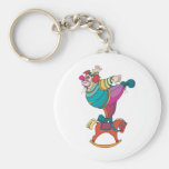 Clown équilibré sur un cheval de basculage porte-clé