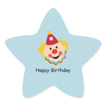 Clown Face Birthday Stickers