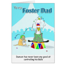 clown fathers day foster dad greeting card