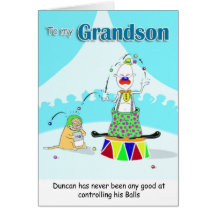 clown fathers day grandson cards