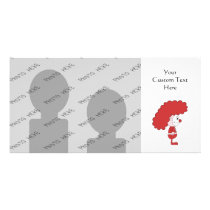 Clown in Red and White. Cartoon. Customized Photo Card