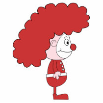 Clown in Red and White. Cartoon. Photo Cutouts