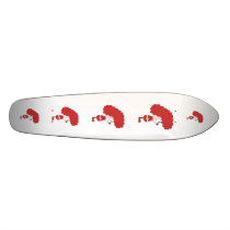 Clown in Red and White. Cartoon. Custom Skate Board
