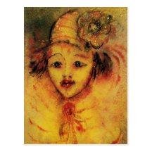CLOWN IN YELLOW POSTCARDS