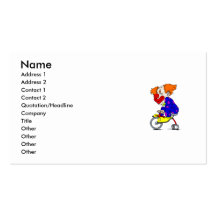 Clown on tricycle business card