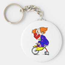 Clown on tricycle keychain