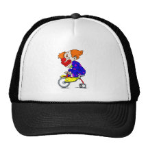Clown on tricycle mesh hat