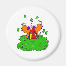 Clown Playing with Money Pile Magnet