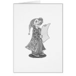 Clown reading letter greeting cards