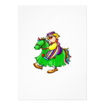 Clown riding fake horse personalized announcement