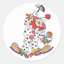 Clown Sitckers Round Stickers