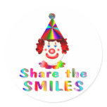Clown Smiles Round Stickers