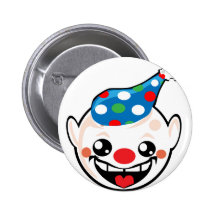 clown smiley face pinback buttons