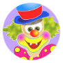 Clown Round Stickers