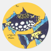 Clown Trigger Cartoon Fish Personalized Labels Stickers