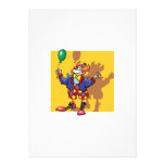 Clown with balloon personalized invitations