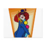Clown with kitty post card