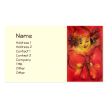 CLOWN WITH RED RIBBON BUSINESS CARD TEMPLATES