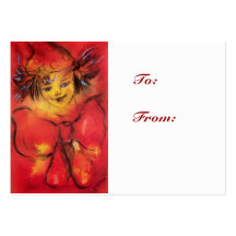 CLOWN WITH RED RIBBON BUSINESS CARD TEMPLATES