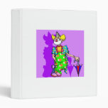 Clown with Umbrella 3 Ring Binders