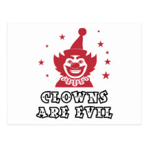 Clowns Are Evil Postcards
