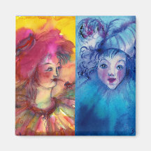 CLOWNS COLLECTION / Venetian Masquearde Ball Fridge Magnets