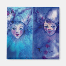 CLOWNS COLLECTION / Venetian Masquearde Ball Refrigerator Magnets