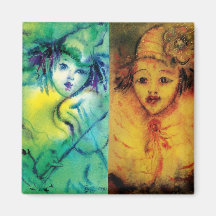 CLOWNS COLLECTION / Venetian Masquearde Ball Fridge Magnet