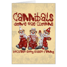 Clowns et cannibales cartes de vœux