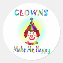 Clowns Make Me Happy Stickers