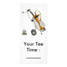 club and balls, Your Tee Time :______ Personalized Rack Card