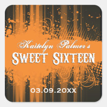 Club Flyer Look Sweet 16 Sticker
