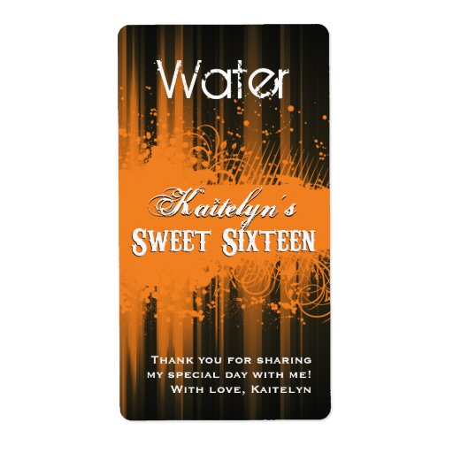Club Flyer Look Sweet 16 Water Label