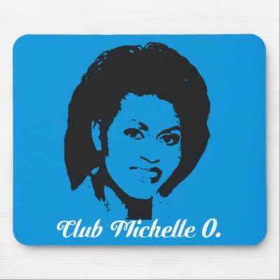 Club Michelle O. Mousepad In Electric Blue by MizzBella